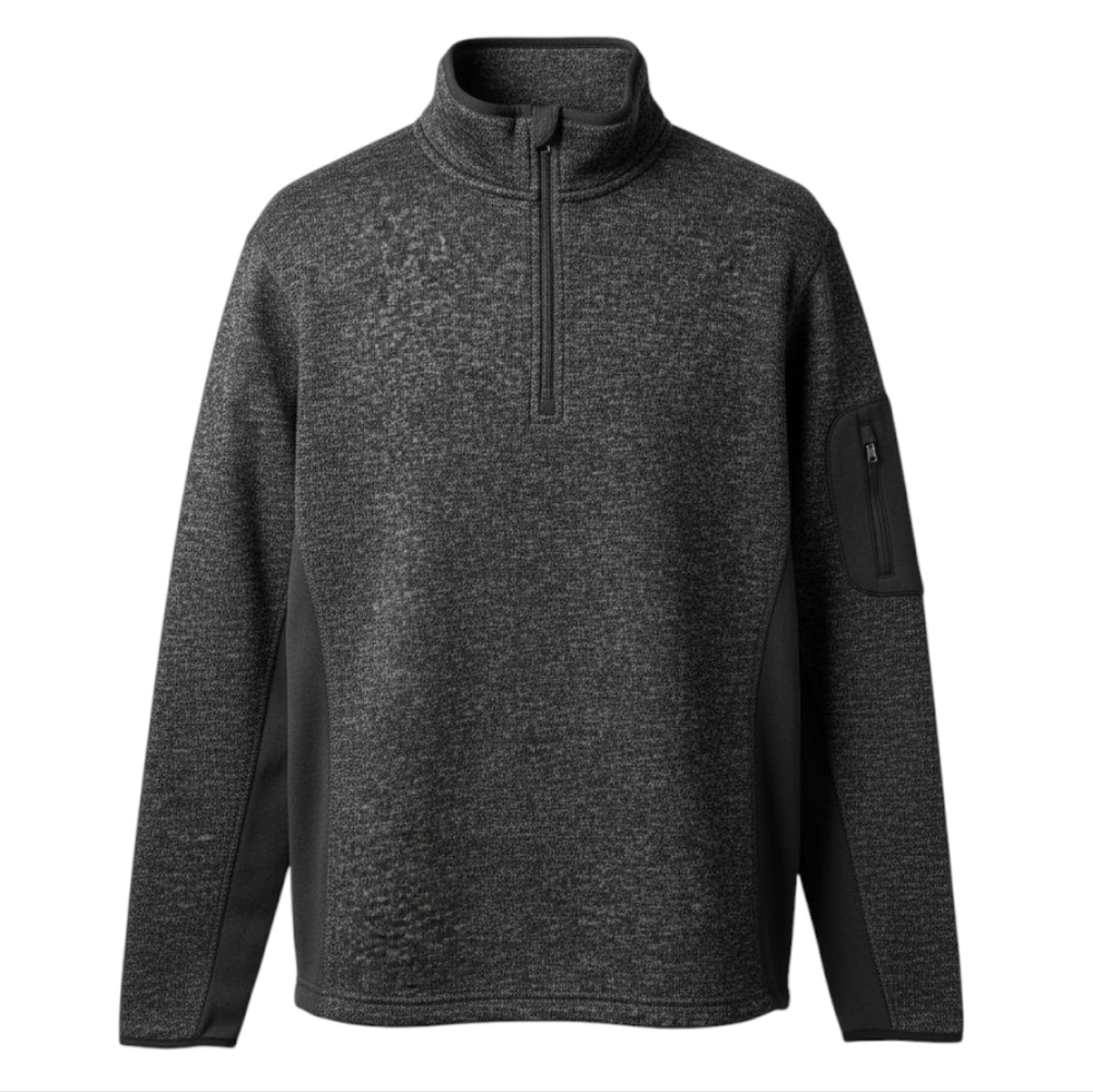 Beverly Hills Polo Club Charcoal Gray‎ Quarter-Zip Pullover Men Athletic Size L